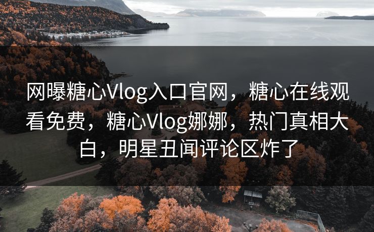 网曝糖心Vlog入口官网，糖心在线观看免费，糖心Vlog娜娜，热门真相大白，明星丑闻评论区炸了