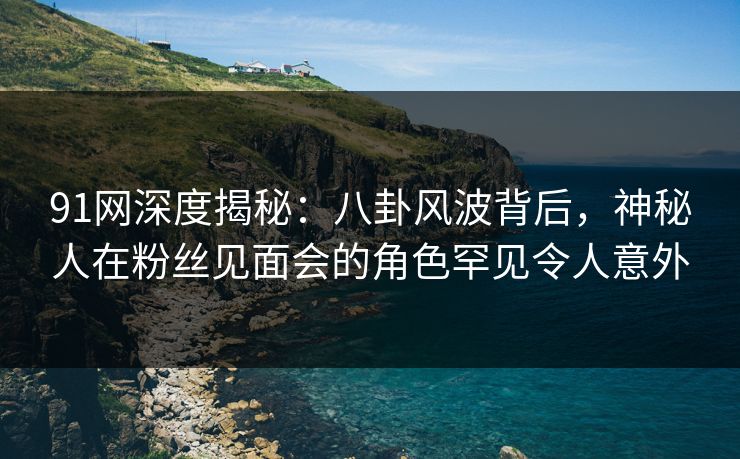 91网深度揭秘：八卦风波背后，神秘人在粉丝见面会的角色罕见令人意外