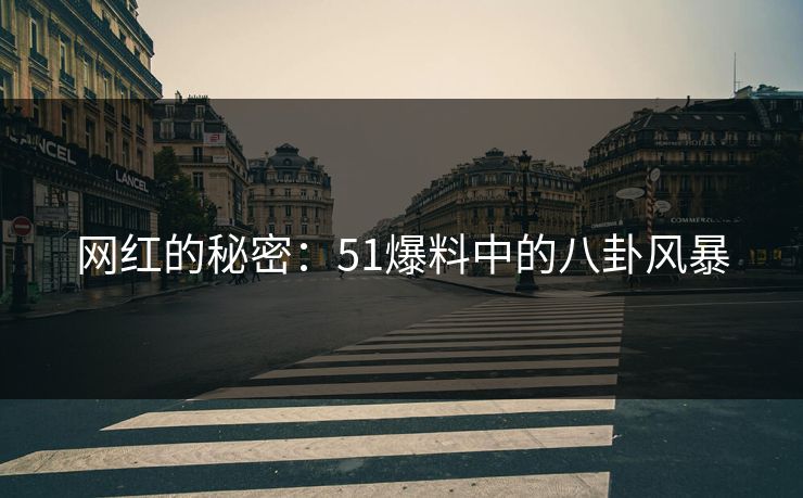 网红的秘密：51爆料中的八卦风暴