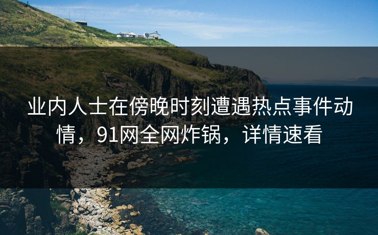 业内人士在傍晚时刻遭遇热点事件动情，91网全网炸锅，详情速看