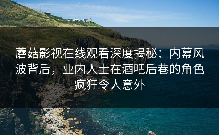 蘑菇影视在线观看深度揭秘：内幕风波背后，业内人士在酒吧后巷的角色疯狂令人意外