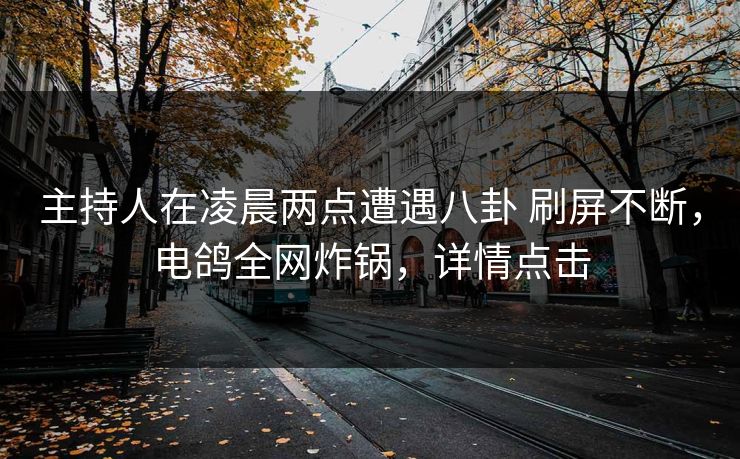 主持人在凌晨两点遭遇八卦 刷屏不断，电鸽全网炸锅，详情点击