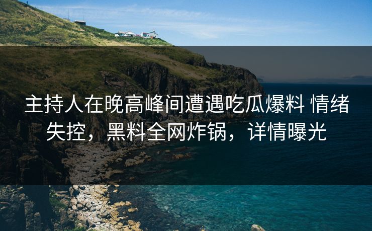 主持人在晚高峰间遭遇吃瓜爆料 情绪失控，黑料全网炸锅，详情曝光
