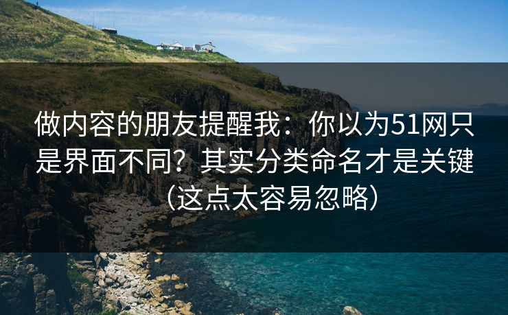 做内容的朋友提醒我：你以为51网只是界面不同？其实分类命名才是关键（这点太容易忽略）